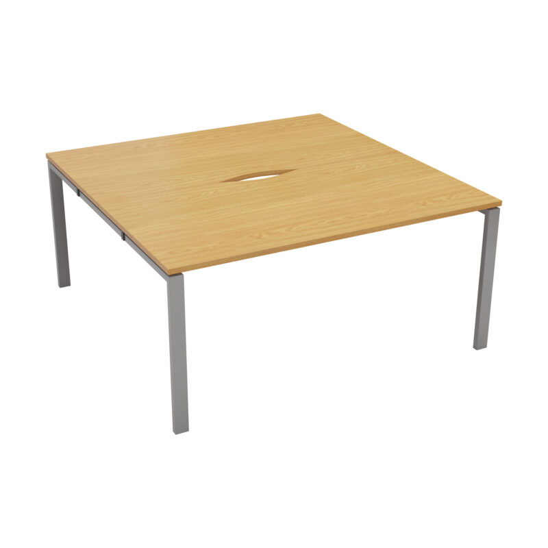 CB Bench with Cut Out: 2 Person | 1400 X 800 | Nova Oak/Silver