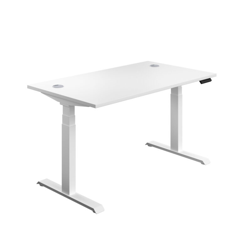 Economy Sit Stand Desk | 1400 X 800 | White/White