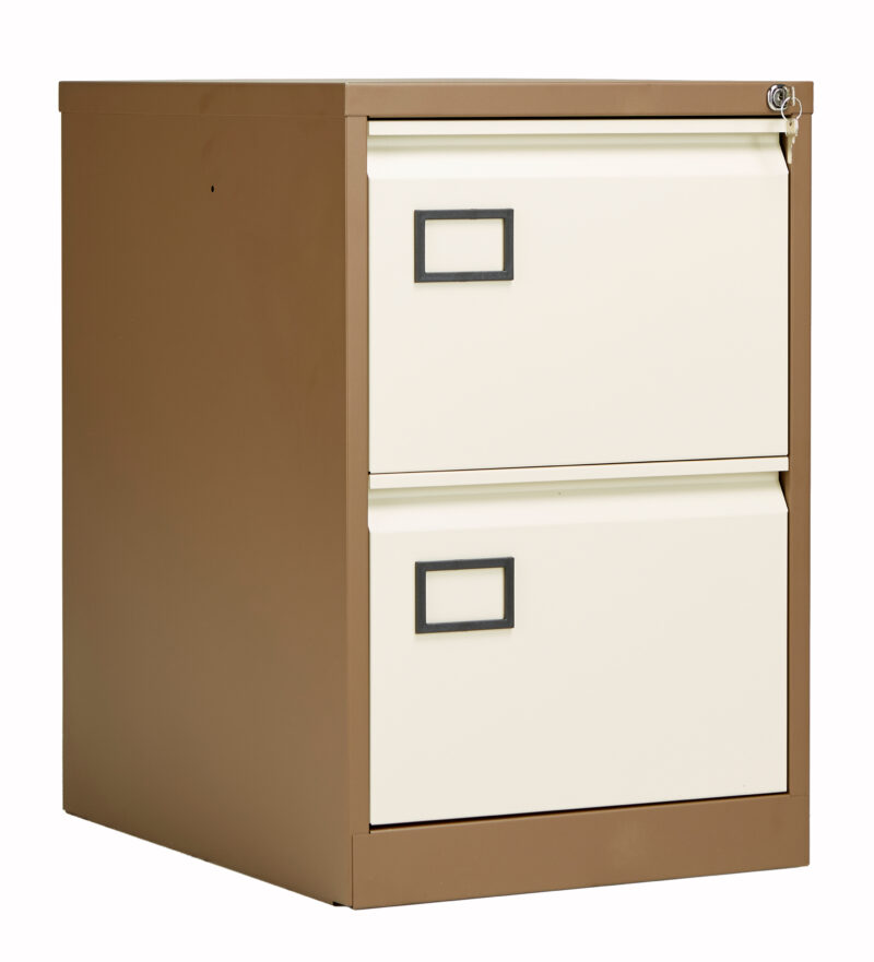 Bisley 2 Drawer Contract Steel Filing Cabinet | Coffee Cream