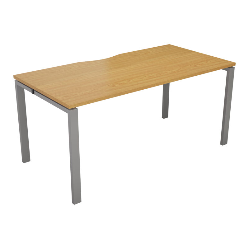 CB Bench with Cut Out: 1 Person | 1600 X 800 | Nova Oak/Silver