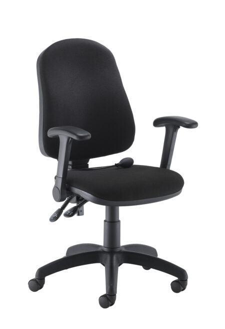 Calypso Ergo 2 Lever Office Chair With Lumbar Pump and Folding Arms | Black