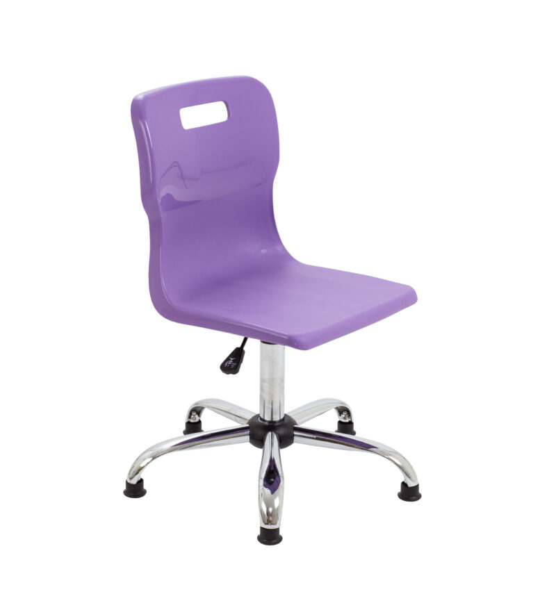 Titan Swivel Senior Chair with Chrome Base and Glides | Size 5-6 | Purple/Chrome