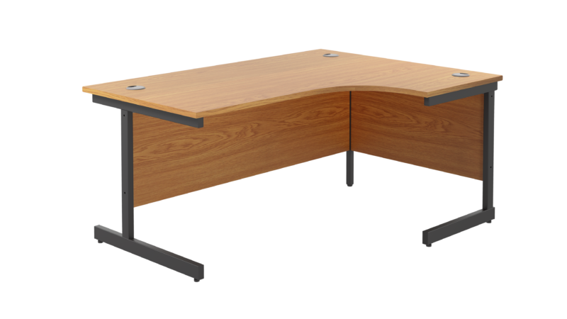 Single Upright Right Hand Radial Desk | 1800 X 1200 | Nova Oak/Black