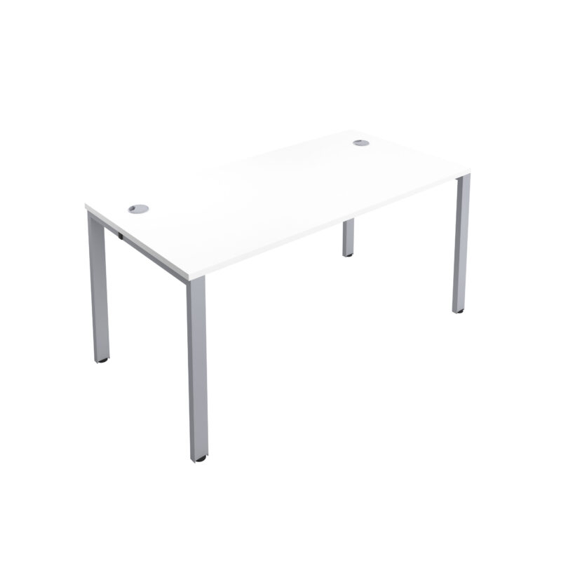 CB Bench with Cable Ports: 1 Person | 1200 X 800 | White/Silver