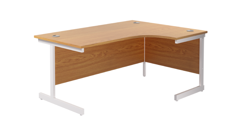 Single Upright Right Hand Radial Desk | 1800 X 1200 | Nova Oak/White