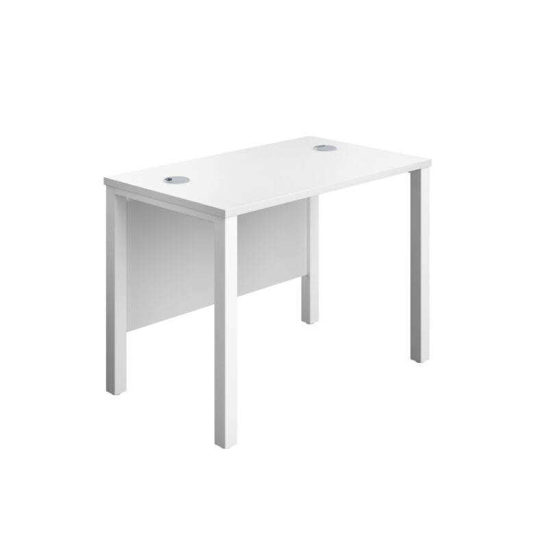 Goal Post Rectangular Desk | 1000X600 | White/White