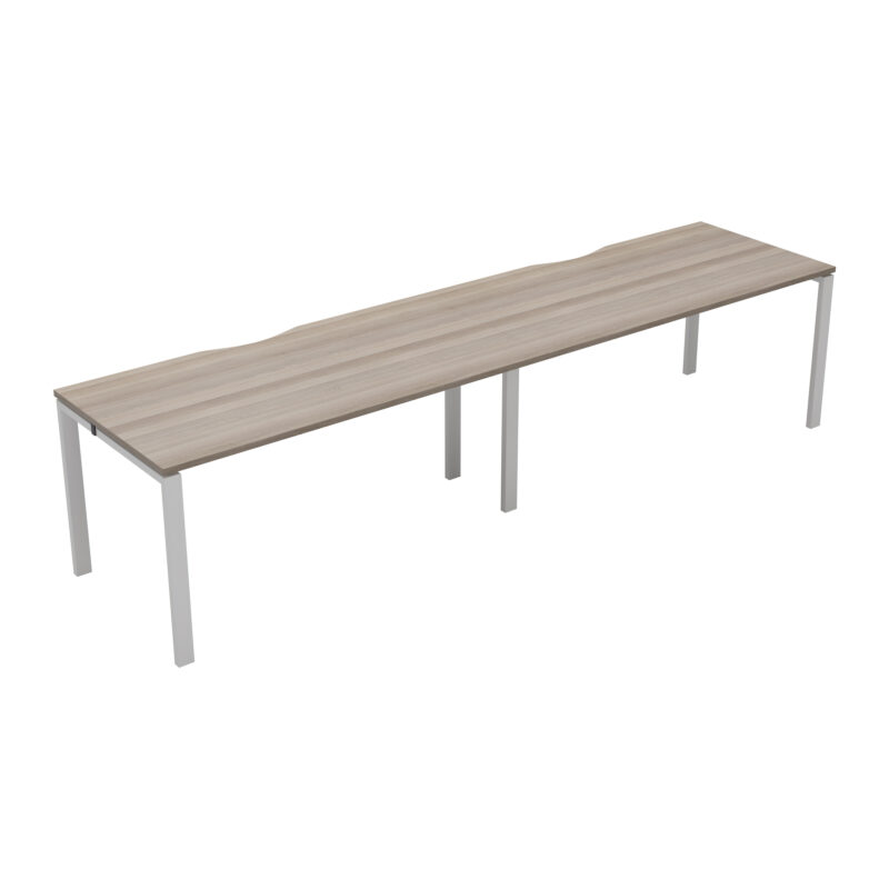 CB Single Bench with Cut Out: 2 Person | 1200 X 800 | Grey Oak/White