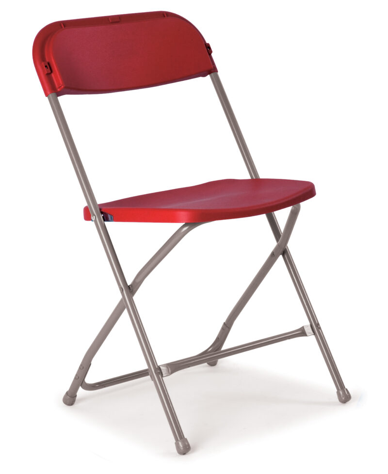 Flat Back Folding Chair | Burgundy