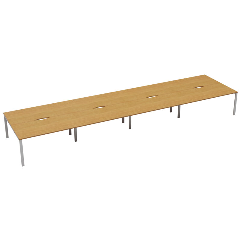 CB Bench with Cut Out: 8 Person | 1600 X 800 | Nova Oak/White