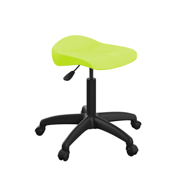 Titan Swivel Senior Stool with Plastic Base and Castors | Size 5-6 | Lime/Black