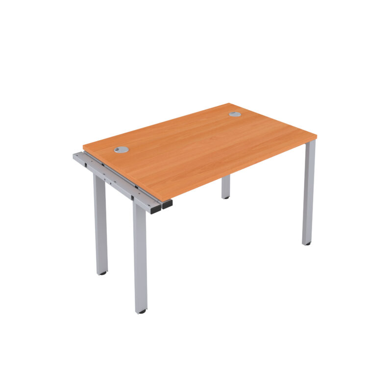 CB Bench Extension with Cable Ports: 1 Person | 1200 X 800 | Beech/Silver