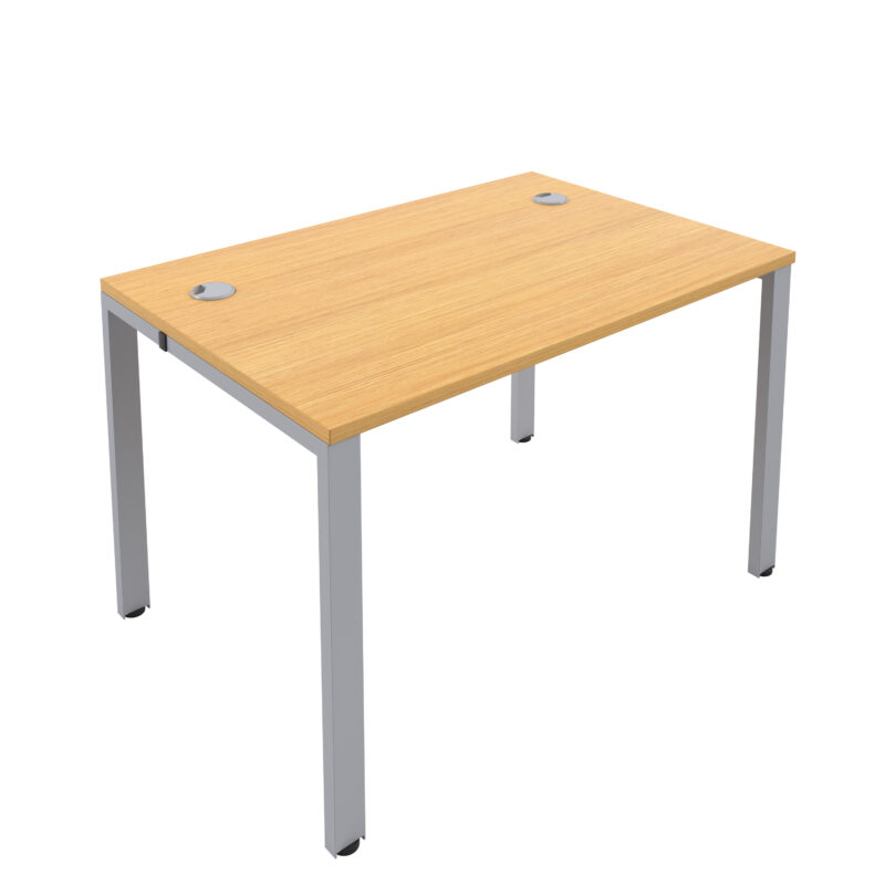 CB Bench with Cable Ports: 1 Person | 1600 X 800 | Nova Oak/Silver