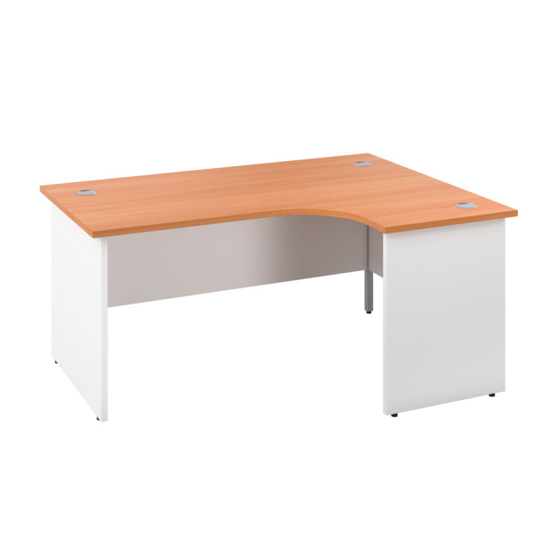 Panel Right Hand Radial Desk | 1600X1200 | Beech/White