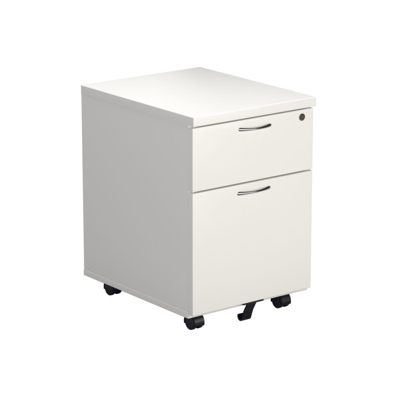 Mobile Pedestal 2 Drawer | White