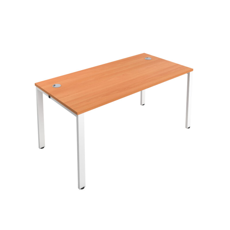 CB Bench with Cable Ports: 1 Person | 1600 X 800 | Beech/White