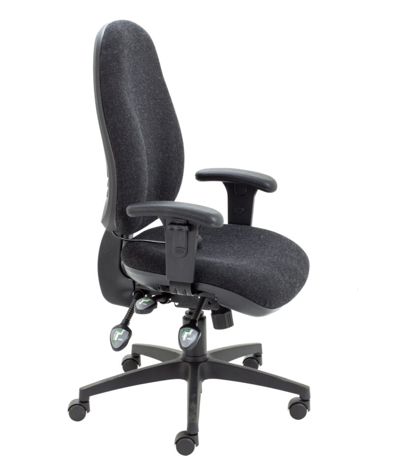 Maxi Ergo Chair With Lumbar Pump + Adjustable Arms | Charcoal