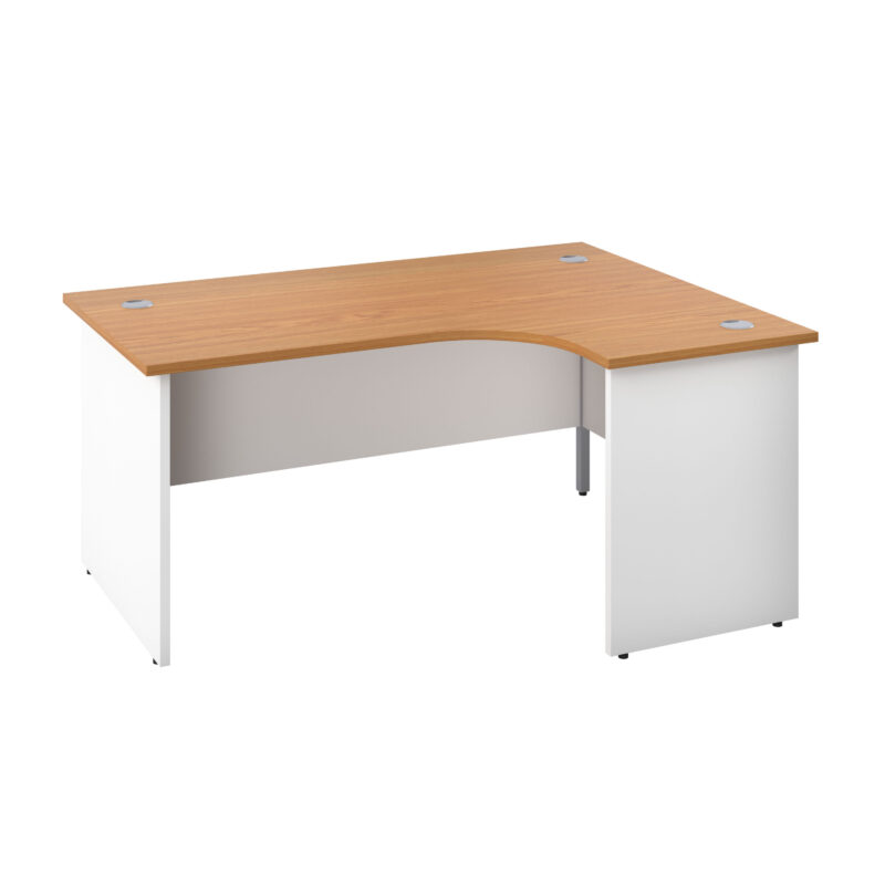 Panel Right Hand Radial Desk | 1600X1200 | Nova Oak/White