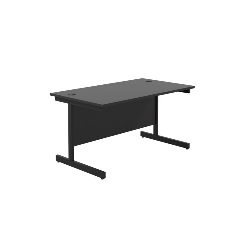 Single Upright Rectangular Desk: 800mm Deep | 1200 X 800 | Black/Black