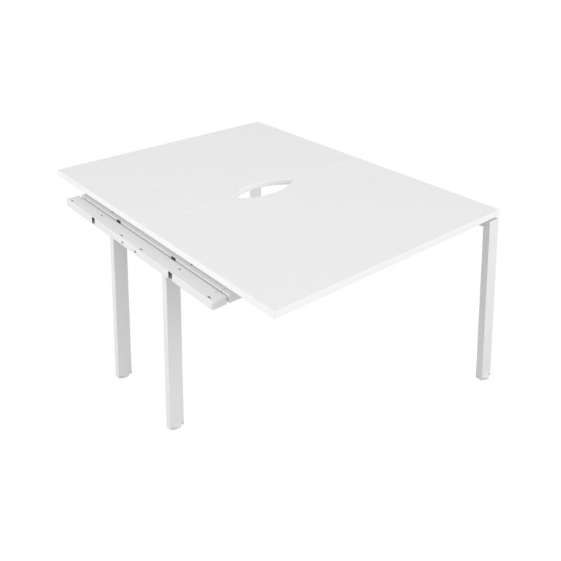 CB Bench Extension with Cut Out: 2 Person | 1400 X 800 | White/White