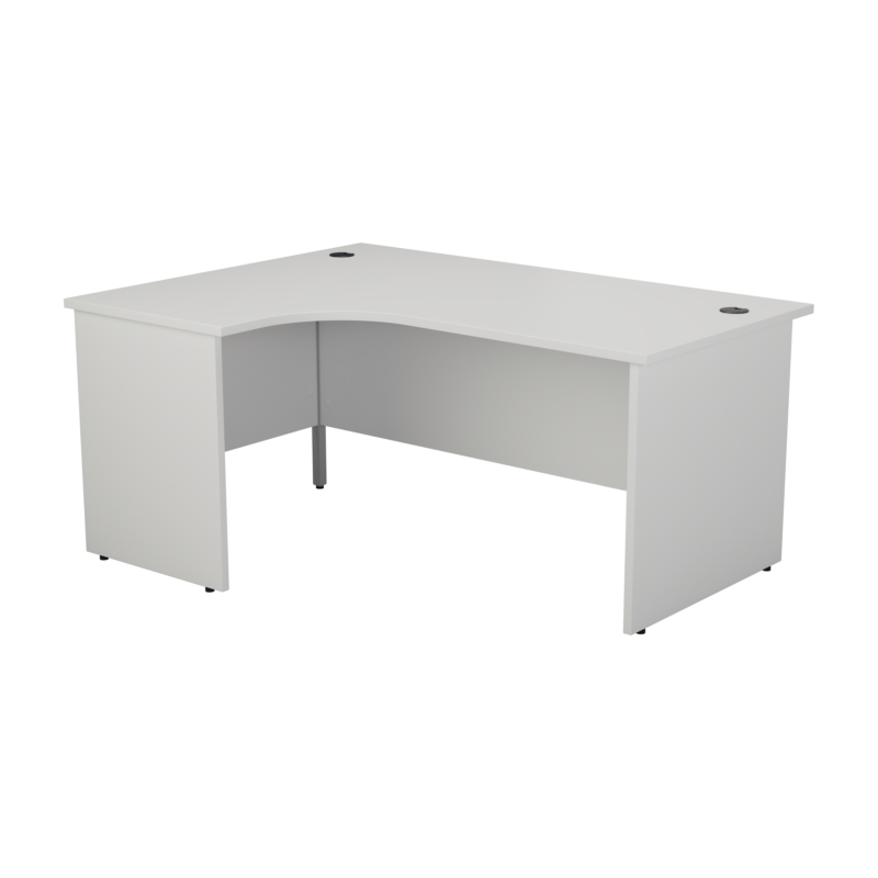 Panel Left Hand Radial Desk | 1600X1200 | White/White