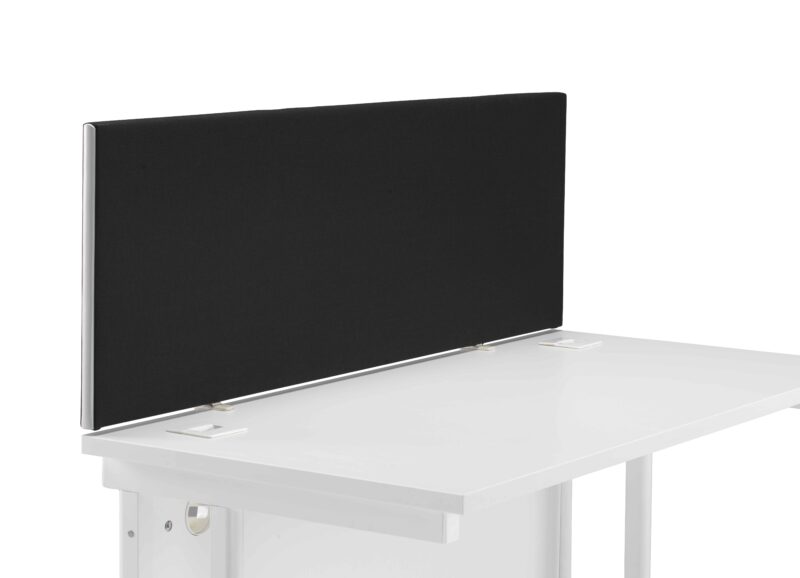 Straight Upholstered Desktop Screen | 1400mm | Black