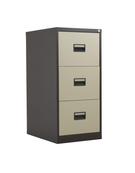 TC Steel 3 Drawer Filing Cabinet | Coffee Cream