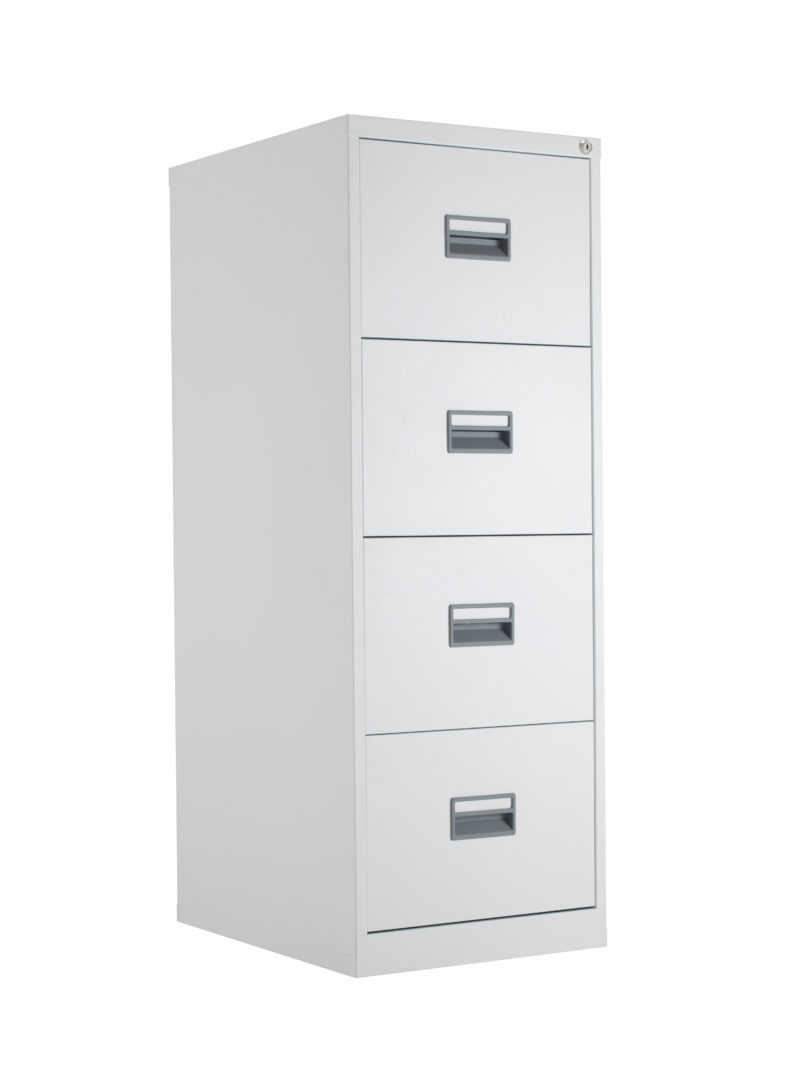 TC Steel 4 Drawer Filing Cabinet | White