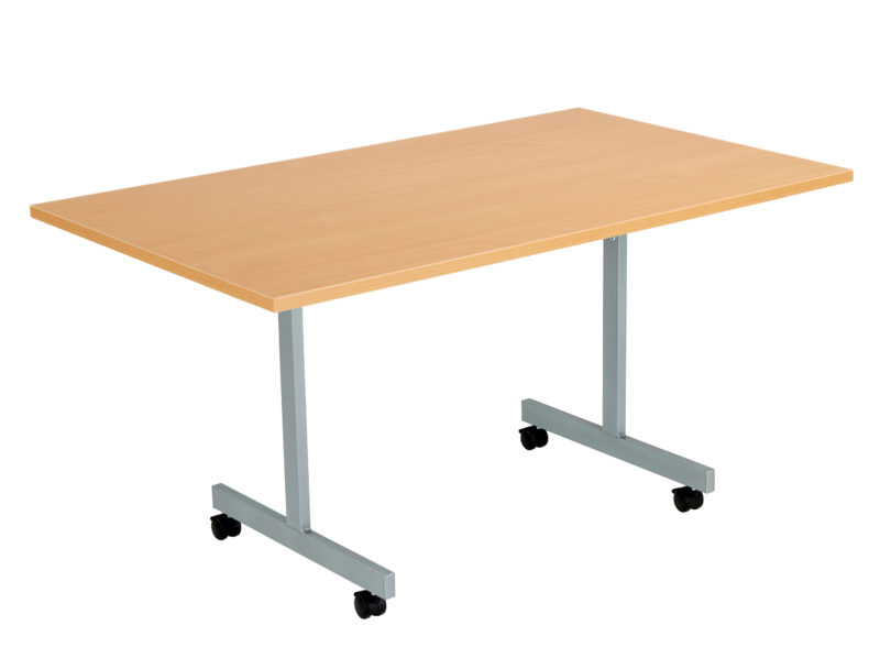 One Eighty Rectangular Tilting Table | 1400 X 800 | Beech/Silver