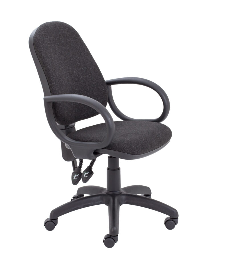 Calypso 2 High Back Operator Chair with Fixed Arms | Charcoal