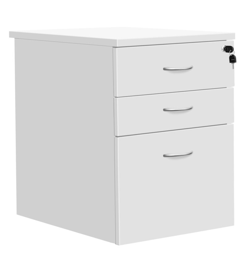 High Mobile Pedestal 3 Drawer | White