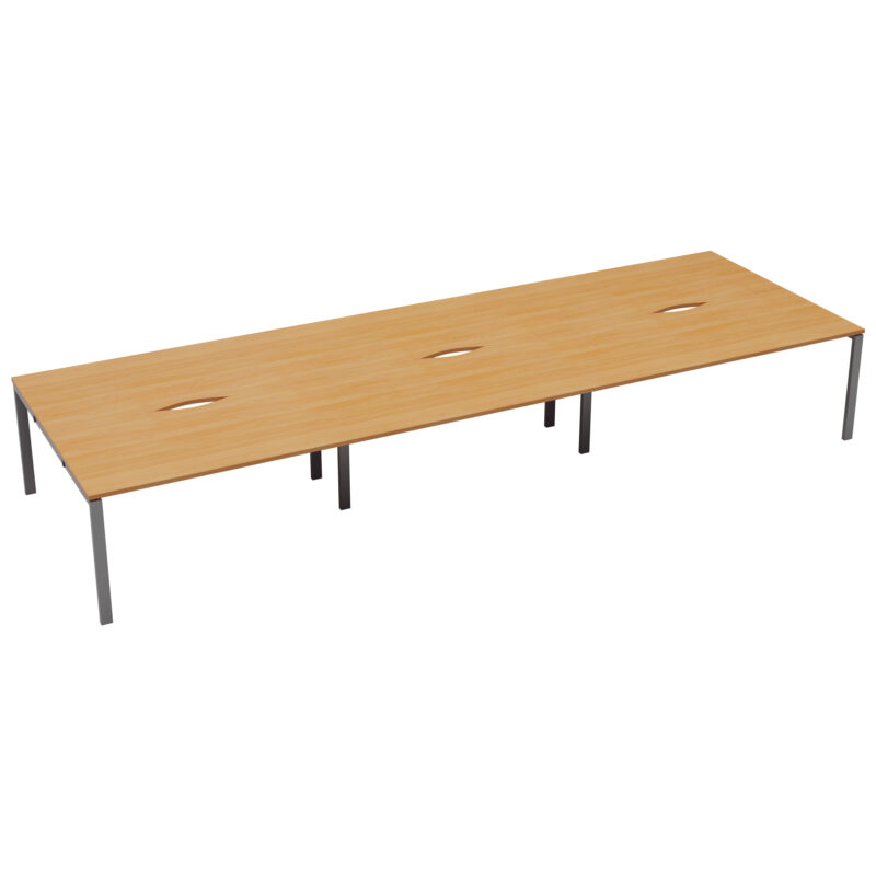 CB Bench with Cut Out: 6 Person | 1200 X 800 | Beech/Silver