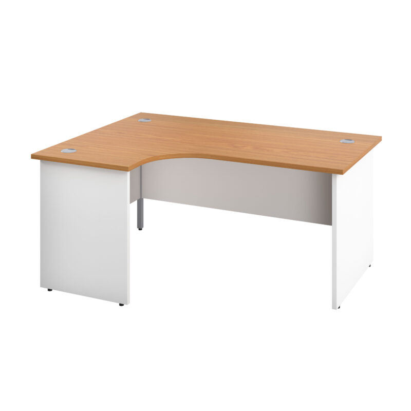 Panel Left Hand Radial Desk | 1600X1200 | Nova Oak/White