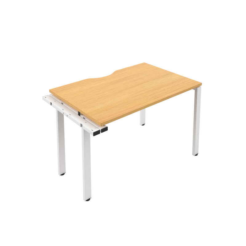 CB Bench Extension with Cut Out: 1 Person | 1600 X 800 | Nova Oak/White