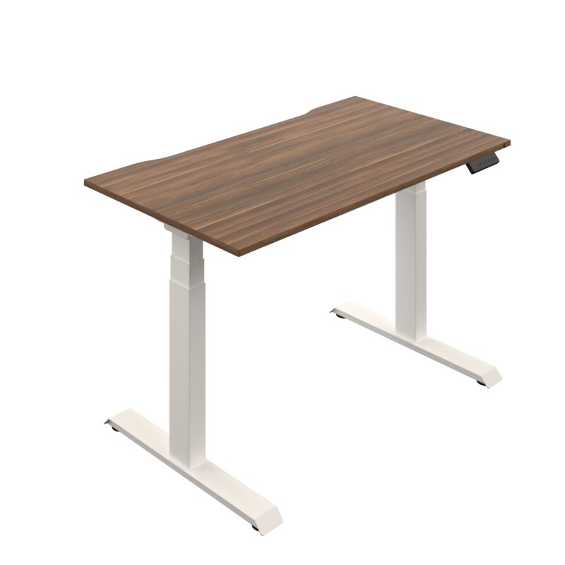 Okoform Heated Dual Motor Height Adjustable Desk | 1600X800 | Dark Walnut/White