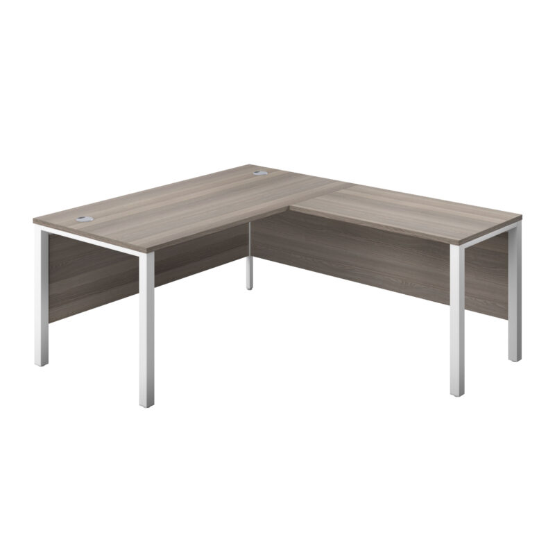 Goal Post Right Hand Return Desk | 1800X800 | Grey Oak/White