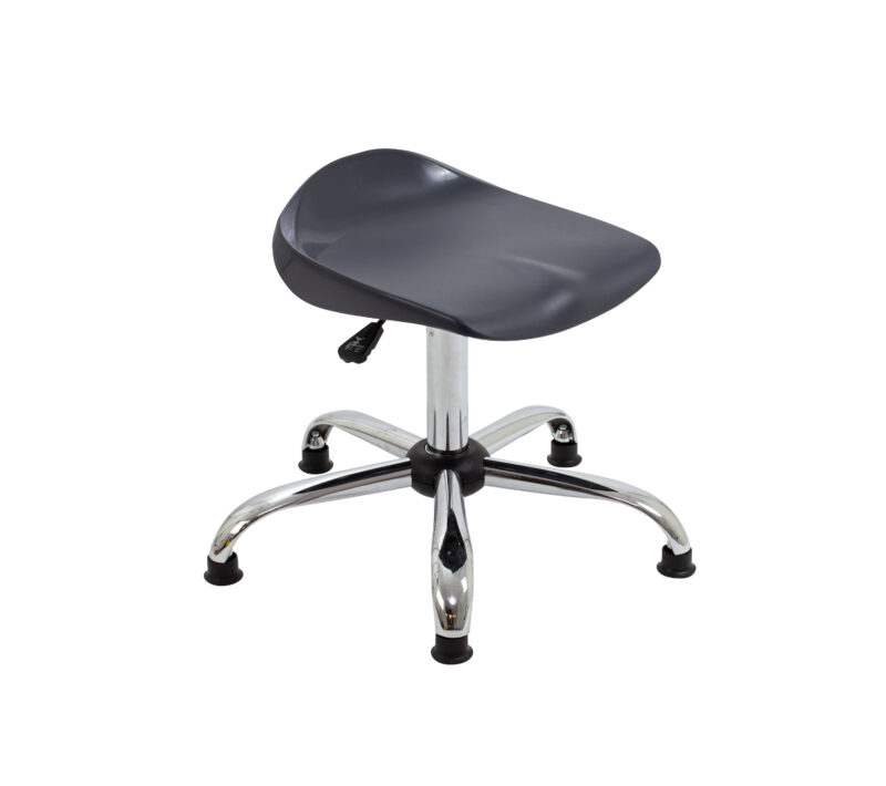 Titan Swivel Senior Stool with Chrome Base and Glides | Size 5-6 | Charcoal/Chrome