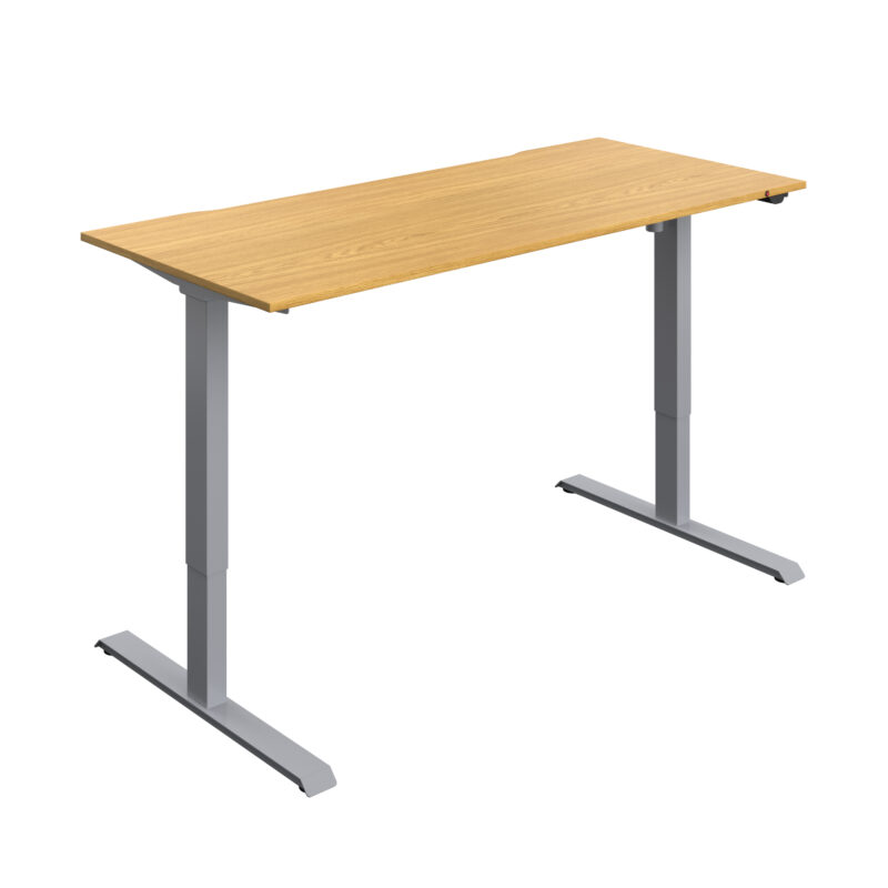 Okoform Heated Dual Motor Height Adjustable Desk | 1800X800 | Nova Oak/Silver