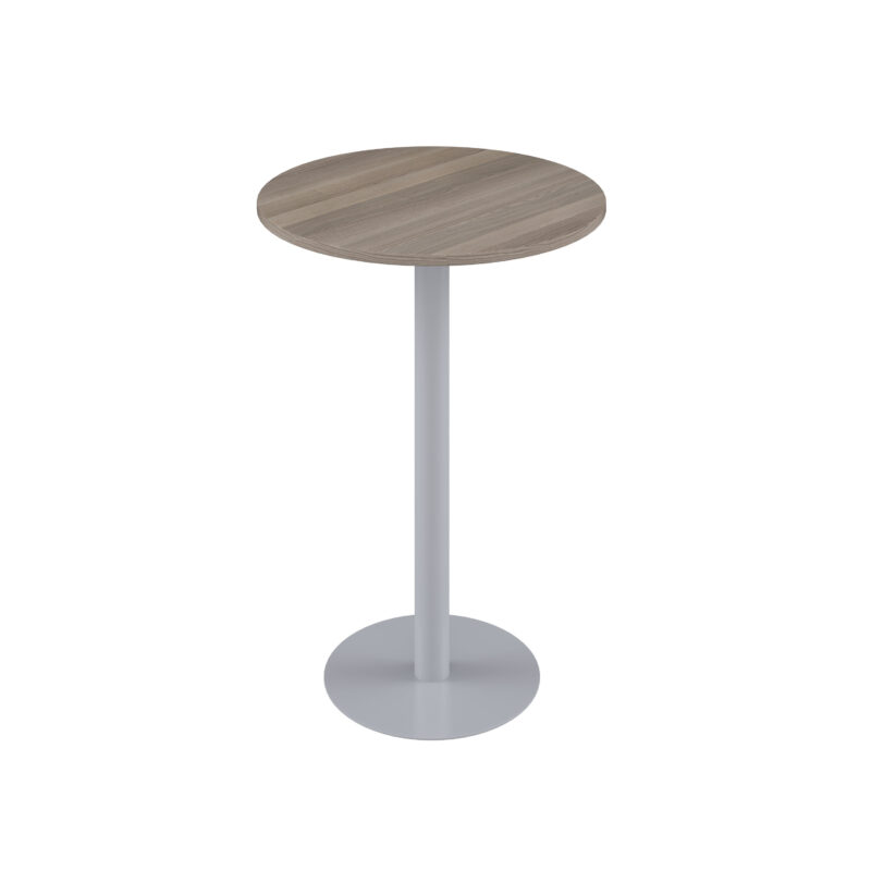 Contract Table High | 600mm | Grey Oak/Silver