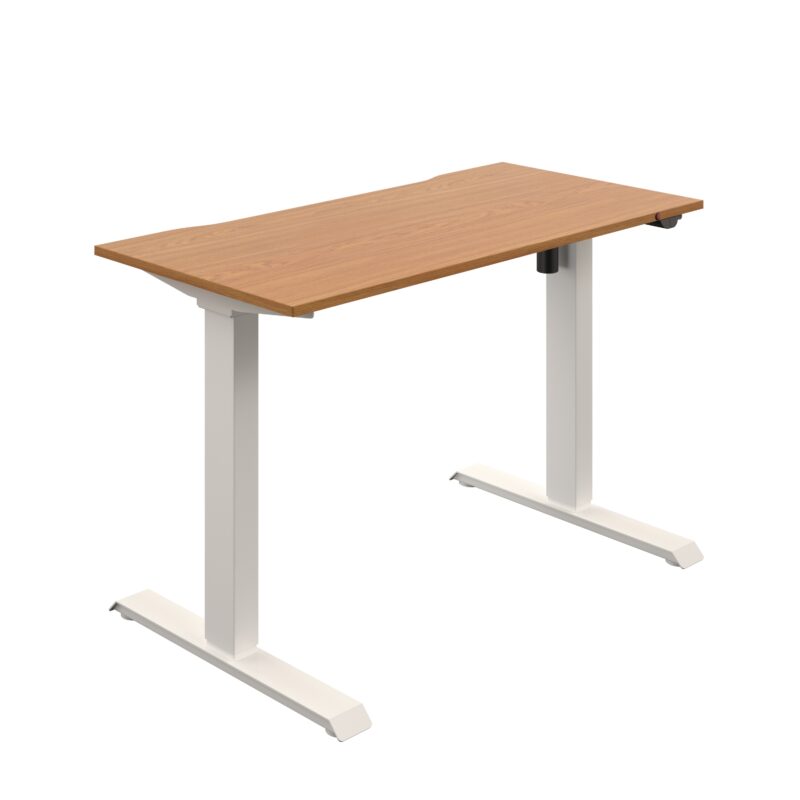 Okoform Heated Single Motor Height Adjustable Desk | 1200X600 | Nova Oak/White