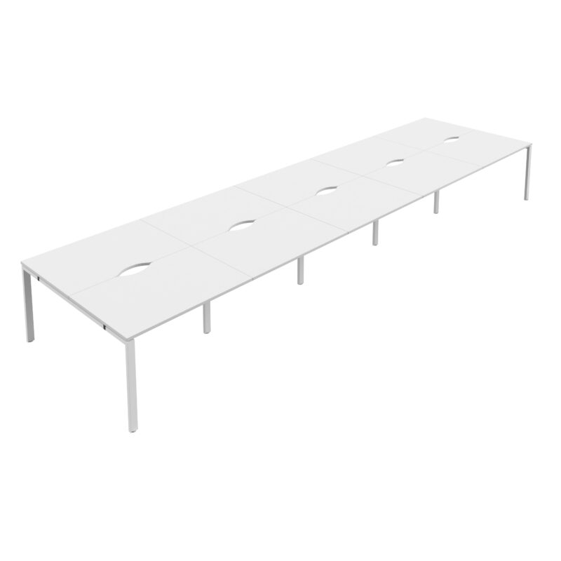 CB Bench with Cut Out: 10 Person | 1400 X 800 | White/White