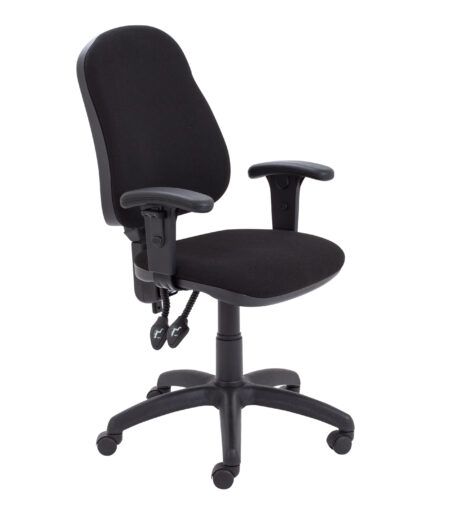 Calypso 2 High Back Operator Chair with Adjustable Arms | Black