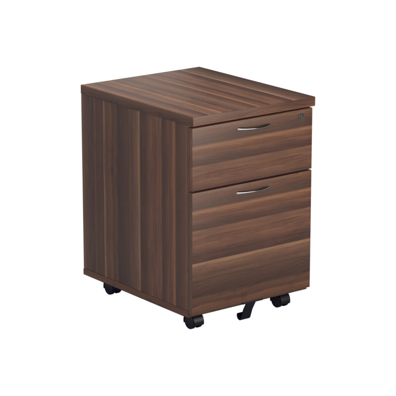 Mobile Pedestal 2 Drawer | Dark Walnut