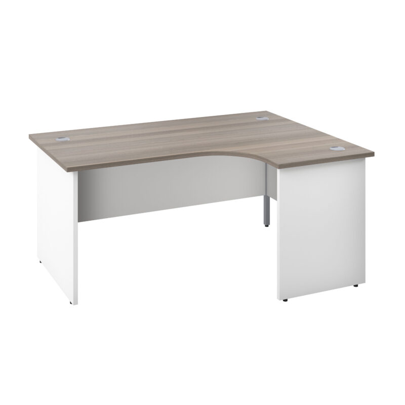 Panel Right Hand Radial Desk | 1800X1200 | Grey Oak/White