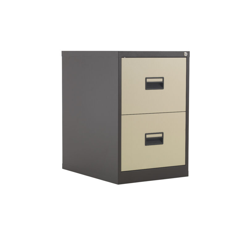 TC Steel 2 Drawer Filing Cabinet | Coffee Cream