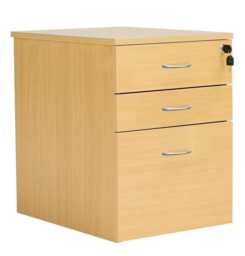 High Mobile Pedestal 3 Drawer | Nova Oak