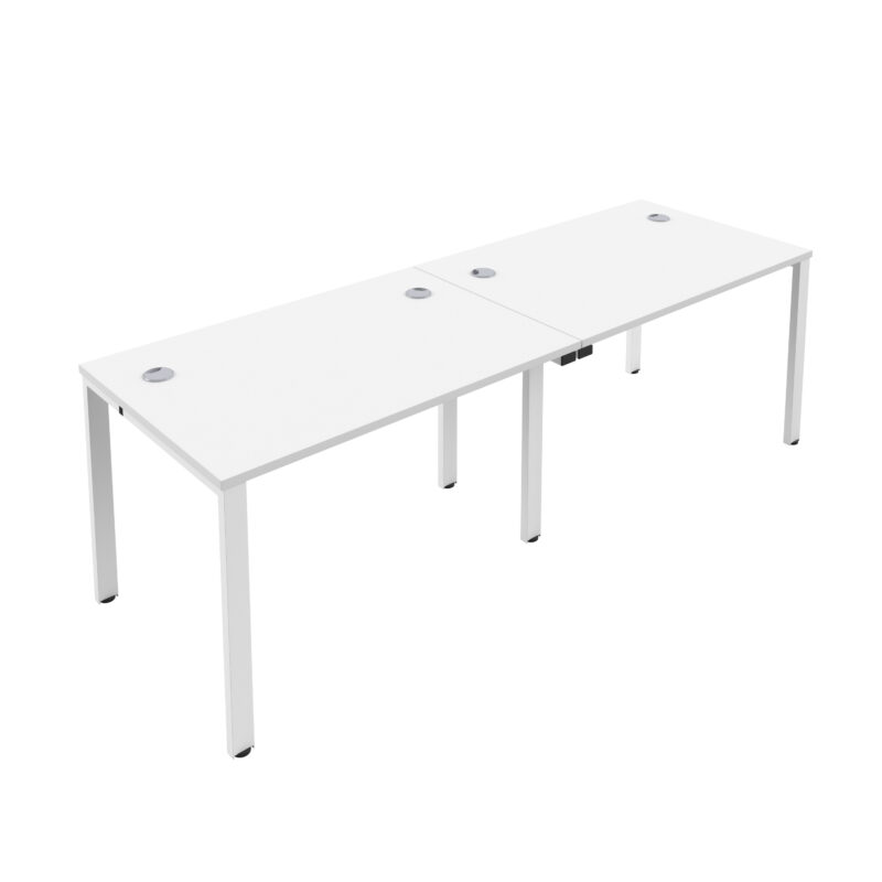 CB Single Bench with Cable Ports: 2 Person | 1600 X 800 | White/White