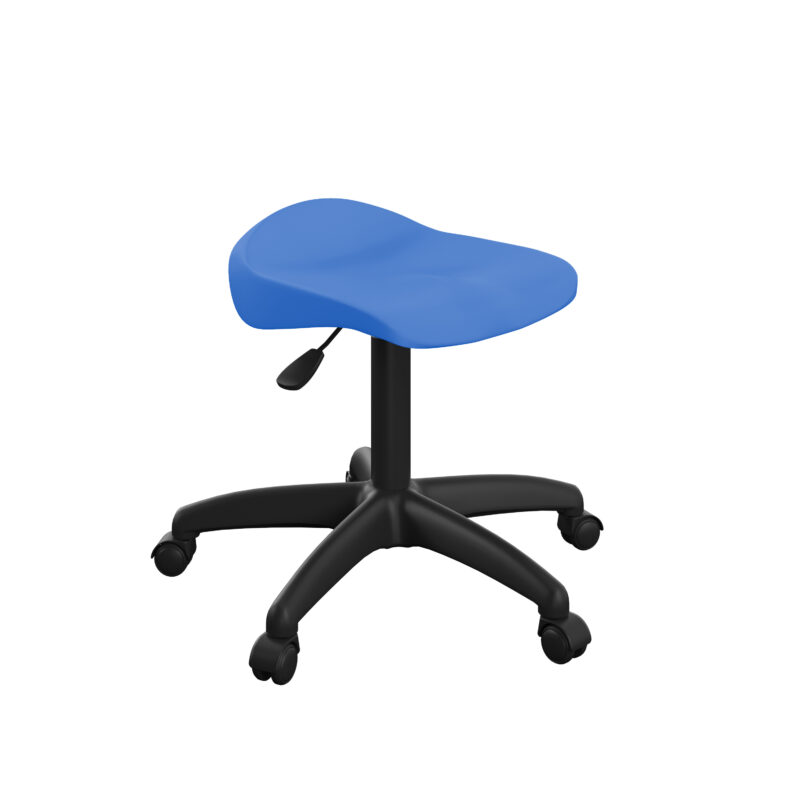 Titan Swivel Junior Stool with Plastic Base and Castors | Size 5-6 | Blue/Black