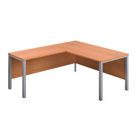 Goal Post Left Hand Return Desk | 1600X800 | Beech/Silver