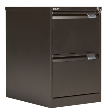 Bisley 2 Drawer Classic Steel Filing Cabinet | Black