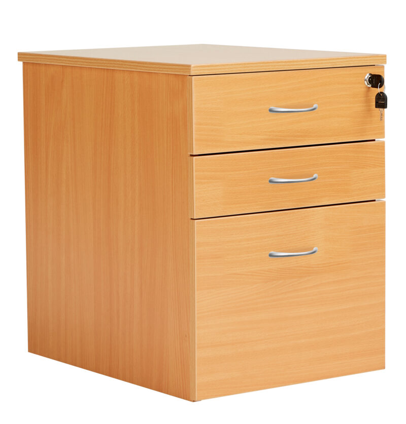 High Mobile Pedestal 3 Drawer | Beech